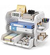 Comix 3-Tier Paper Organizer Letter Tray, File Organizer for Desk, White | Acrylic Paper Tray Org...