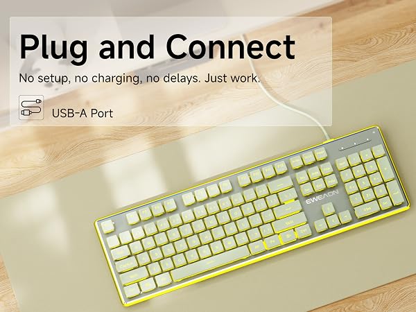 quiet keyboard wired
