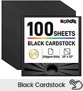 Koogel 100 Sheets Black Cardstock 12 x 12, Heavy Card Stock for Printer, Invitations, Scrapbookin...
