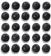 NITOPUPU 100Pcs 8mm Natural Black Volcanic Lava Gemstone Beads Round Loose Stone Beads for Jewerl...