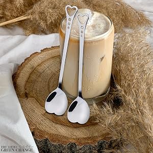 heart spoons metal spoon little spoons teaspoons set of 6 eatable spoons small teaspoons short spoon
