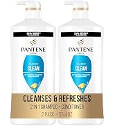 Pantene Classic Clean 2-In-1 Shampoo & Conditioner Set, Pro-V Nutrients for Dry, Color-Treated Ha...