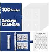 Zuozee 100 Envelope Money Challenge Binder, A5 PU Budget Book with Cash Envelopes, Savings Binder...