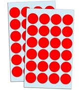 1200 Pack, 1" Round Dot Stickers Circle Labels - Red