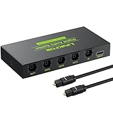 LiNKFOR Digital Optical Audio 1x4 Splitter Digital SPDIF Toslink Optical Fiber Audio Splitter 1 i...