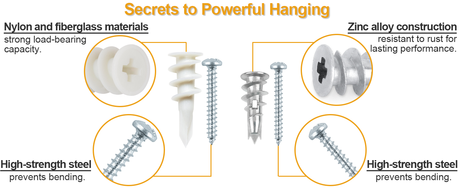 200pc Self Drilling Drywall Anchors 4