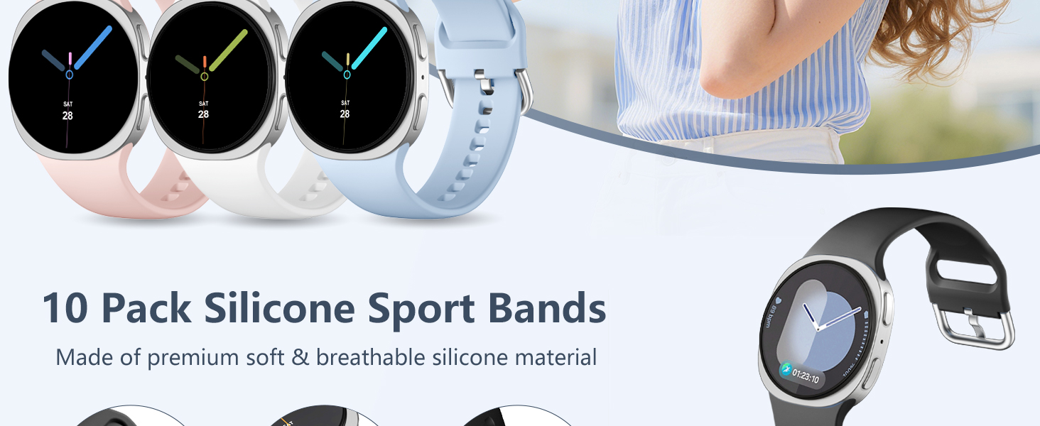 DaQin 10 Pack Bands for Samsung Galaxy Watch 8 Bands