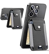 HiWe for Magsafe Wallet Stand with Privacy Flap Cover, Strongest Magnetic Wallet for iPhone 16/15...