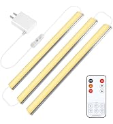 Benreom Under Cabinet Lighting Plug in, 3 Pcs 12 Inch Ultra Thin Under Cabinet Lights, Super Brig...