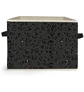 Ghoaoivo Black Glitter Leopard Storage Box Bins, Funky Y2K Cheetah Print Aesthetic Collapsible St...