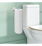 Tokokimo Toilet Paper Holder Wall Mount, Self Adhesive Toilet Paper Storage for 4 Roll Tissue, Ov...