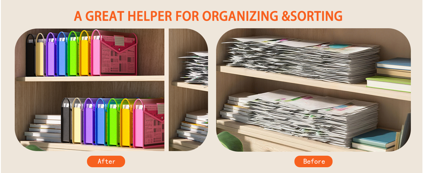 transparent folders with pockets