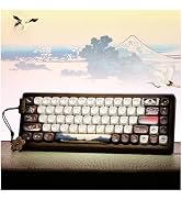 XVX MU68 FujiWave Mechanical Keyboard, Solid Wood Shell 65% 68-Key, Pre-lubed Linear Hot-Swap Swi...