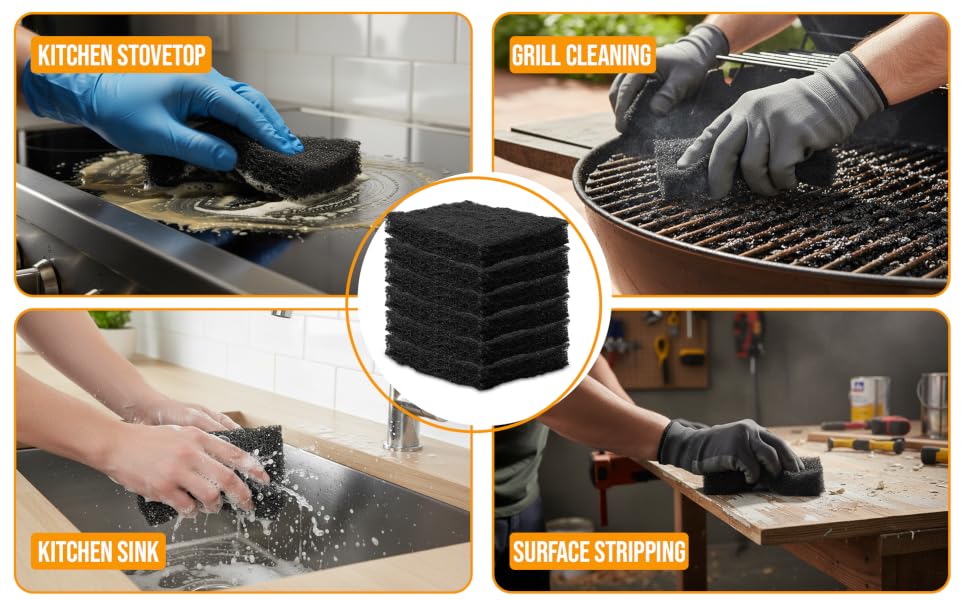 B0DGH1R75Y black scouring pads