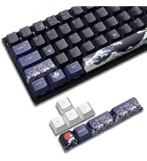 PBT Keycaps 60 Percent, Great Wave Off Kanagawa Japanese Keycaps, DYE-Sub Custom Keycaps Set, Che...