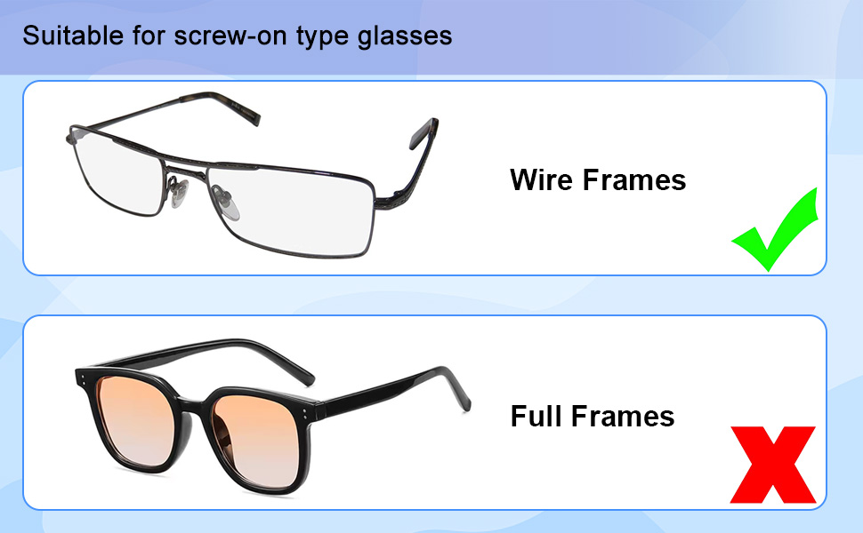 Suitable for screw-on type glasses