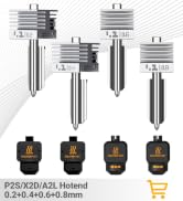 4PCS 0.2/0.4/0.6/0.8MM X2D/P2S/H2D/H2S/H2C High Speed Hotend with Hardened Steel Nozzle,High Temp...