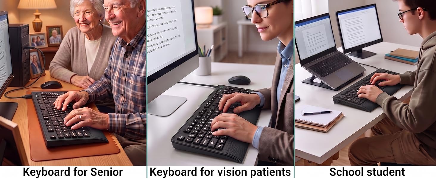 Keyboard for vision patients