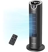 DR.PREPARE Tower Fan for Bedroom, 25 dB Quiet DC Bladeless Fan with Remote, 8 Speeds, 1-8H Timer,...