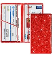 Car Registration and Insurance Card Holder, Vehicle License Document Glove Box Compartment Organi...