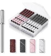 Makartt Nail Drill Bits Sanding Bands for Nail Drill, 100Pcs 4 Color Coarse Fine 80/120/180/240 G...
