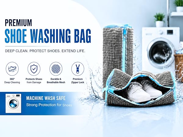 Shoe washing bag