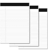 Legal Pads 8.5 x 11 Writing Pads, 3 Pack Note Pads 8.5 x 11 Wide Ruled Pads of Paper, Micro Perfo...