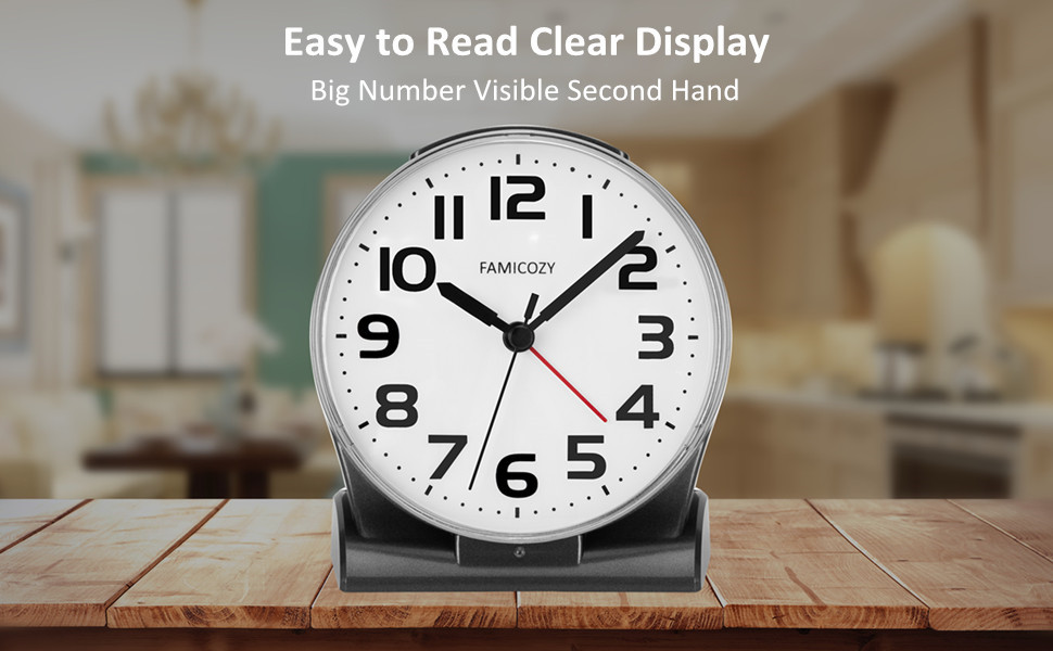 black alarm clock with visible second hand
