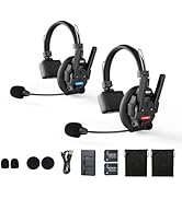 SYNCO XTALK XPRO2 Wireless Intercom Headset System, 2 Person 2.4GHz Wireless Communication Headse...