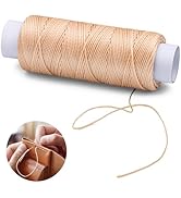 KAQRHFT 0.8 mm 54 Yards Round Waxed Thread, Waxed Thread for Leather Sewing, Leather Thread Wax S...