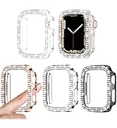 4 Pack Goton for Apple Watch Series 6 5 4 SE 44mm Bumper Bling Case, Women Glitter Diamond Rhines...