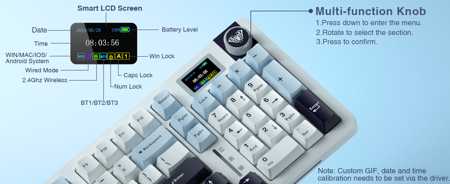 AULA S98 Pro gaming keyboard with Screen&Knob