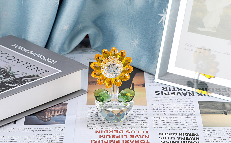 Crystal Sunflower with Bud