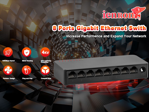 8 Ports Gigabit Ethernet Switch