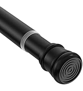 MEXAU 1Pack Black Tension Curtain Rod for Windows 33 to 59 inch, Never Rust adjustable curtain ro...