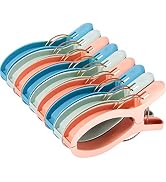 Foshine 9 Pack Beach Towel Clips for Beach Chairs 3 Colors Jumbo Size Towel Clamps Lounge Pool Ch...
