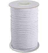 Lydia's Deal Elastic Cord 1/8 Inch (3MM) x 50 Yards White, Stretch Elastic String for Sewing, Cra...