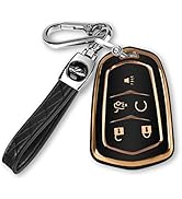 For Cadillac Key Fob Cover with Keychain TPU Protector Suitable for Cadillac Escalade CTS SRX XT5...