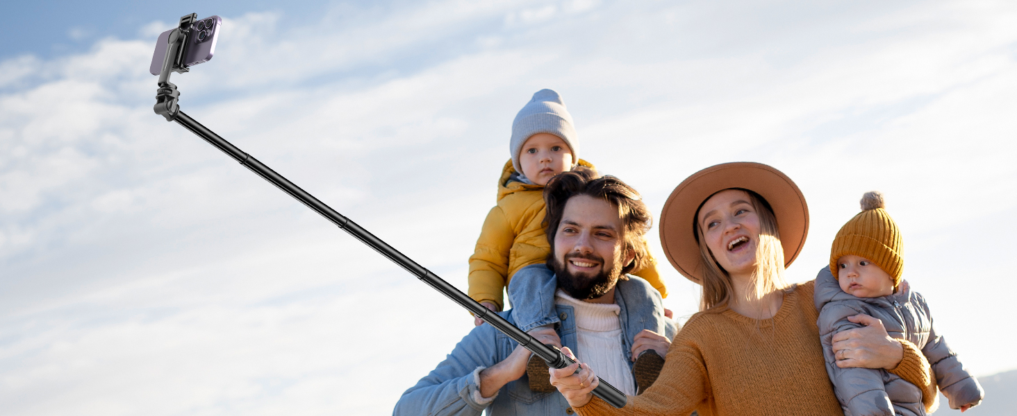 75" Phone Tripod, Selfie Stick Tripod with Remote and Phone Holder