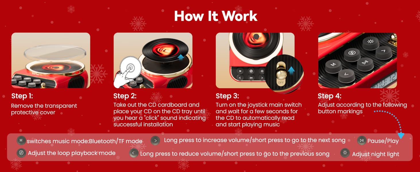 CD Player with Bluetooth Speakers