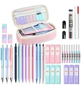 Nicpro 38PCS Aesthetic School Supplies, 12 Cute Mechanical Pencils 0.5 & 0.7 & 0.9 & 2.0 mm with ...