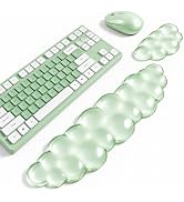 Luvzuni Cloud Wrist Rest for Keyboard and Mouse , Green | Clear Gel, Cute Aesthetic Desk Decor Ac...