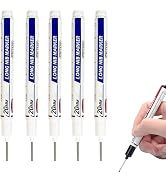 Yxinjy 5Pcs White Long Head Deep Hole Marker Pens,Permanent Markers, Set of 5, For Woodworking
