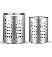 KSENDALO Silver Kitchen Utensil Holder(2pack) - Versatile Utensil Holder for Kitchen Counter, Rob...