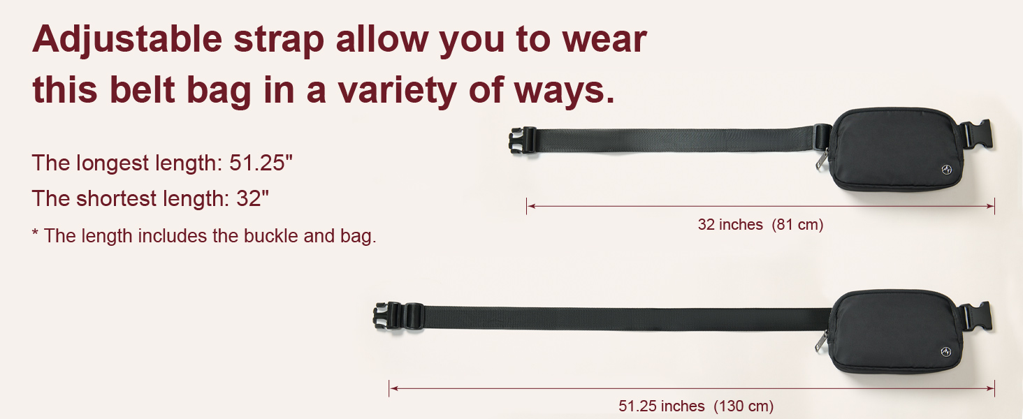 Adjustable strap allow you to wear this belt bag in a variety of ways
