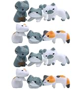 Mipcase 12 Pcs Mini Cat Figurines Miniature Cat Figurines Mini Resin Figures Small Kitten Figurin...
