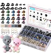 Funtopia 1150pcs Safety Eyes for Crocheting, 5mm-16mm Crochet Eyes and Noses for Stuffed Animals ...