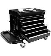 Performance Tool W85025 3-Drawer Rolling Tool Chest Seat With Magnetic Side Trays