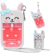 Kivzex Bunny Silicone Case for Touchland Hand Sanitizer Spray with Keychain Holder, Compatible wi...