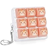 FunisFun Macaron Cat Mechanical Keyboard Fidget Keychain with Clicky Sound | 9-Key Kawaii Keyboar...